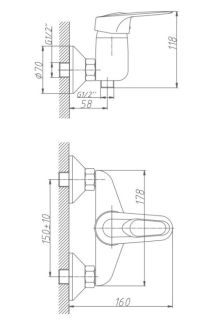 Смеситель для душа Haiba HB2004 хром